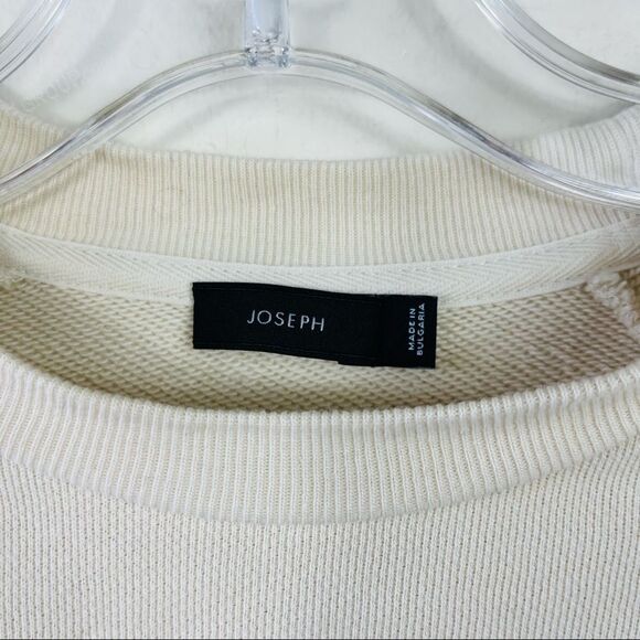 JOSEPH Runway Off White Loop Back Front Knot Raglan Crewneck Sweatshirt Sweater - Picture 9 of 15